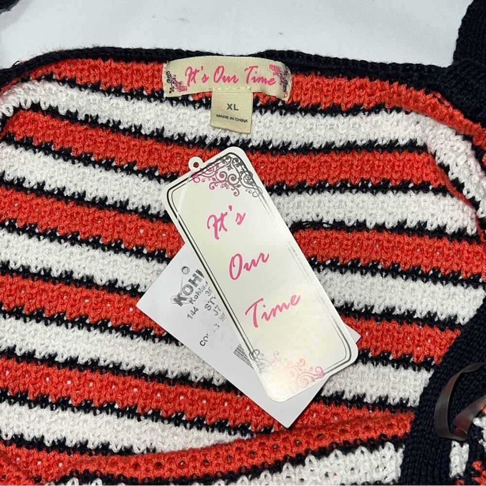 Women’s Crochet Striped Tank Top Size XL It’s Our Time New - Picture 2 of 10